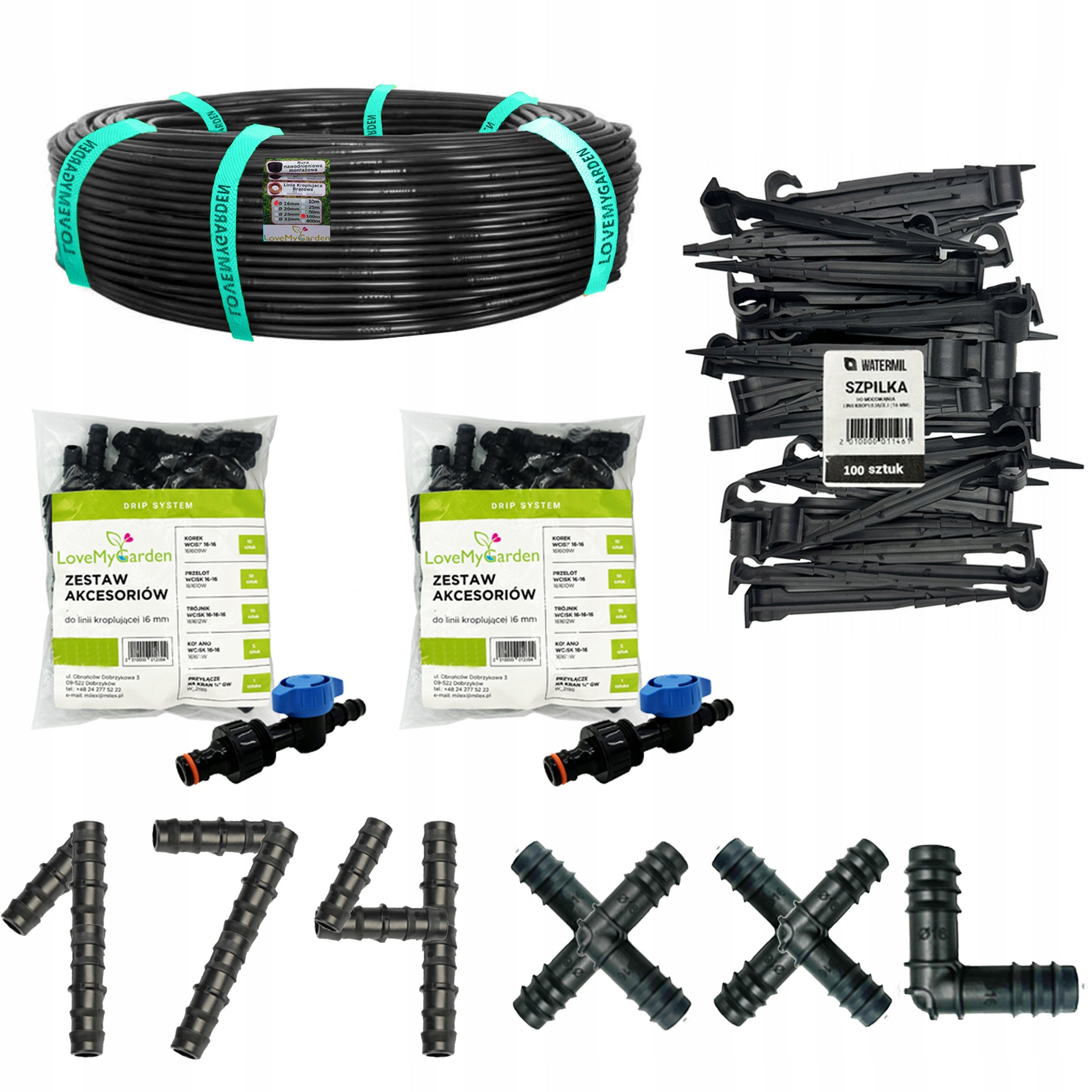 Drip line 16mm 100m with compensation 174 XXL Super Durable droplet