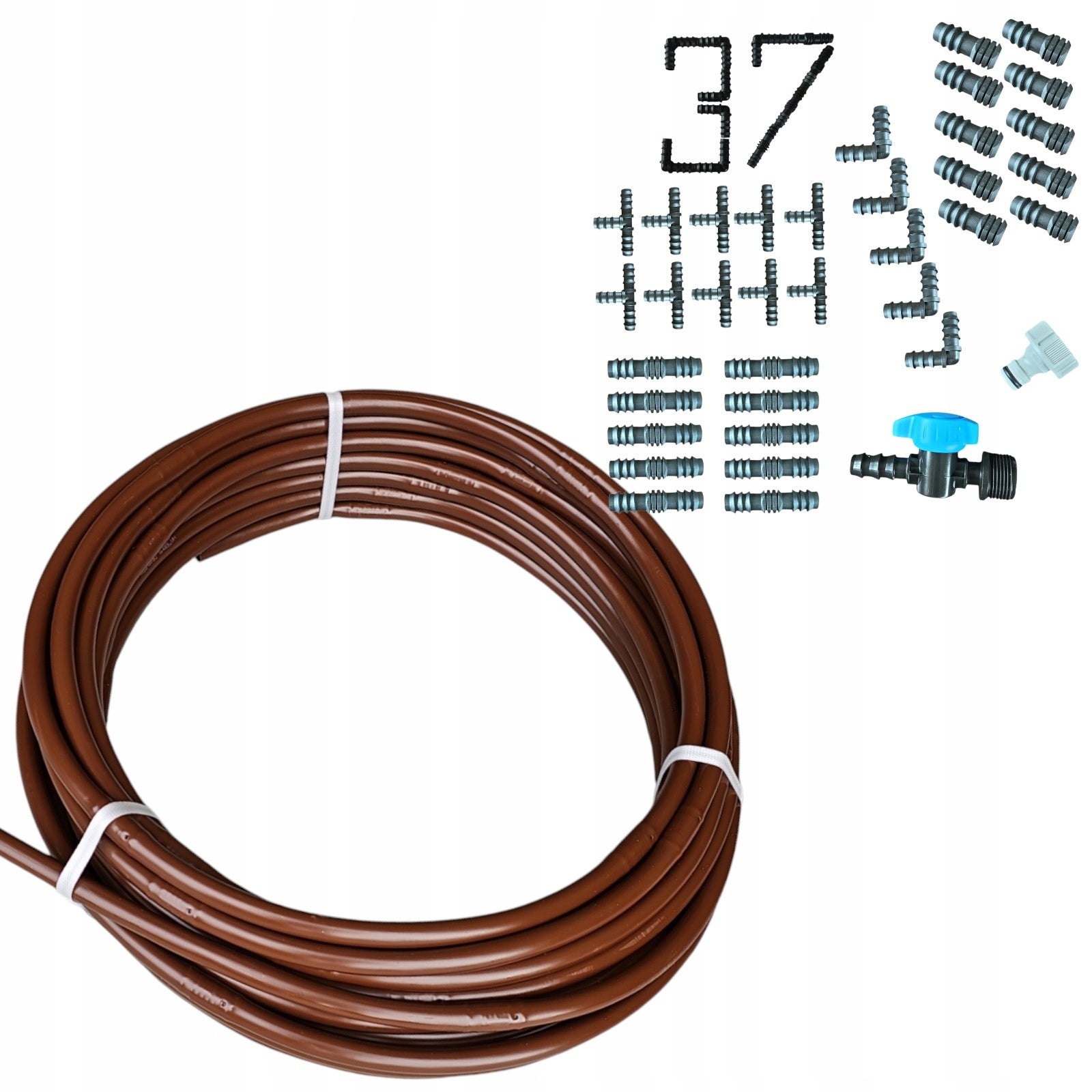 Drip line 25 meters with pressure compensation and set of 37 accessories