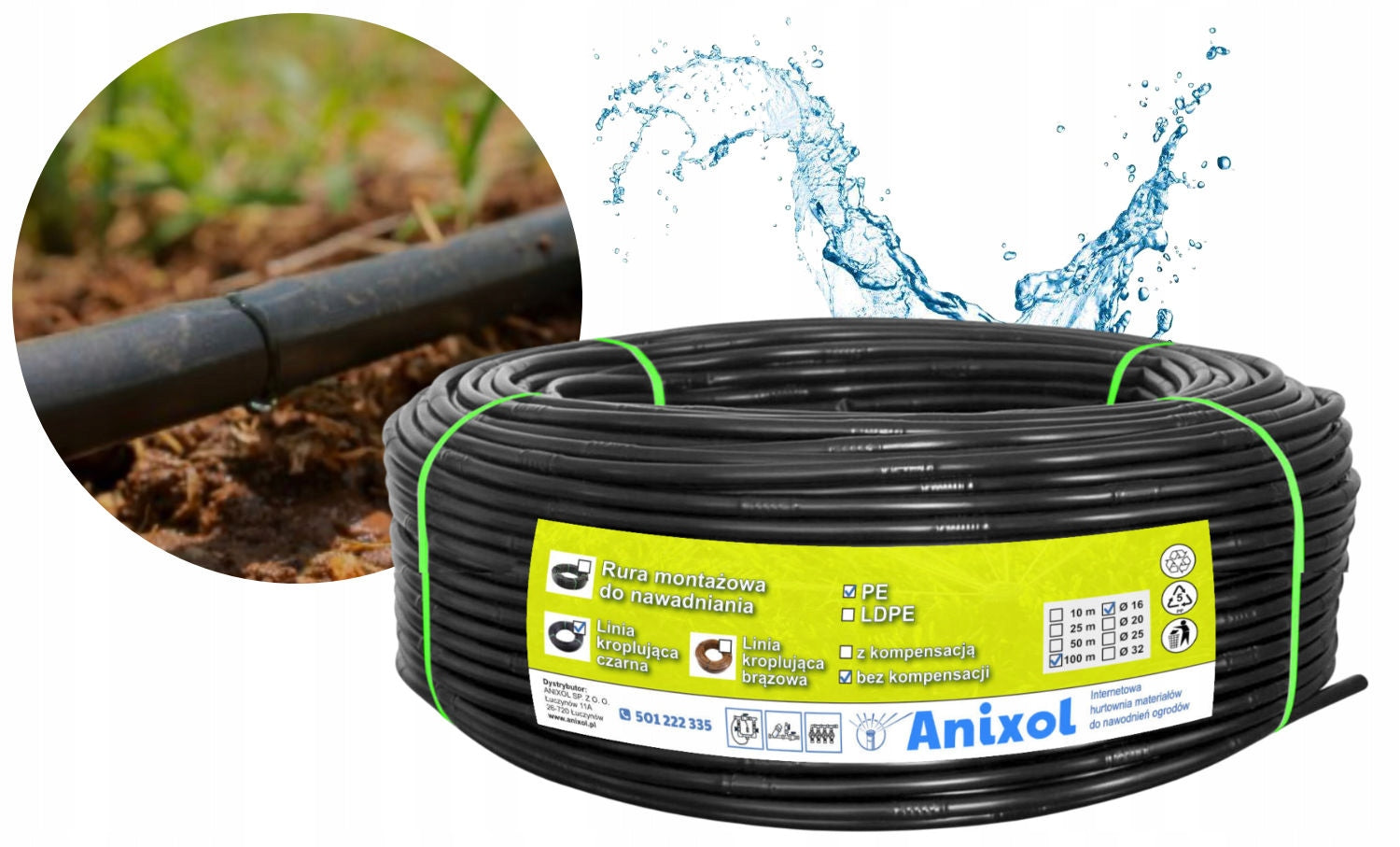 Drip line 50m drippers 2l/h 33 cm