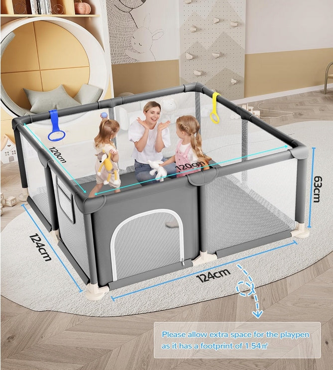 Dripex Playpen for babies , 124 x 124 x 63 cm Packaging status original