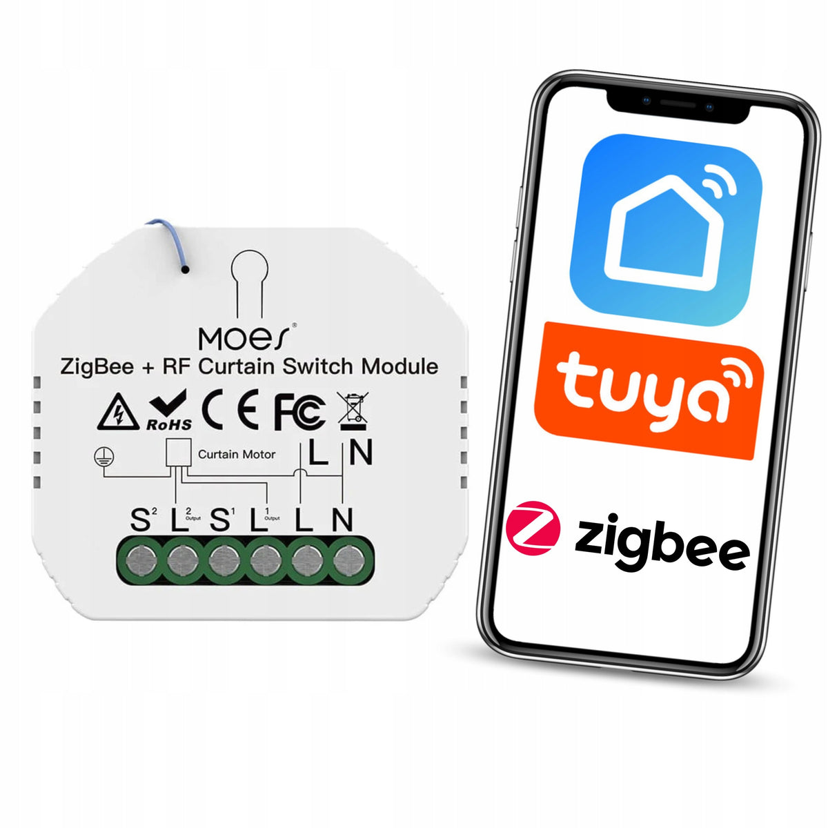Driver Roller Blind Zigbee Tuya Moes radio module Home Assistant Zigbee2mqtt