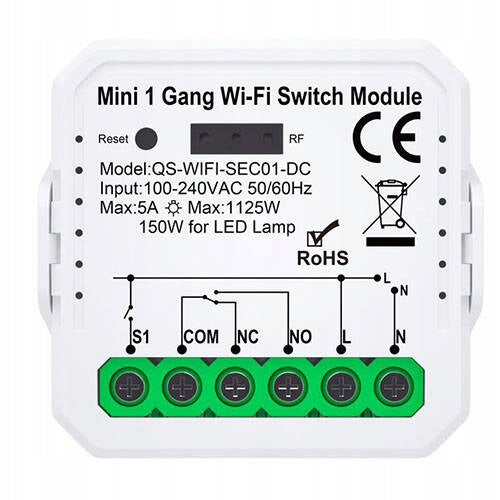 Driver WiFi Relay TUYA VOLTAGE-FREE Smart Manufacturer code 583