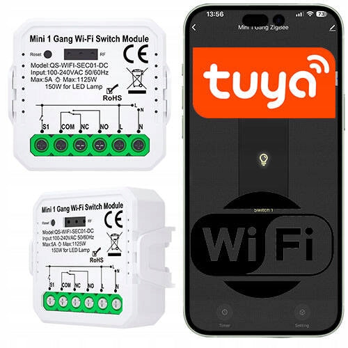 Driver WiFi Relay TUYA VOLTAGE-FREE Smart
