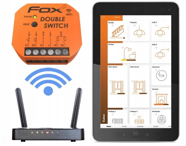 Driver WiFi relay 2-channel Wi-Fi 5A, 230V WI-R2S2-P FOX F&F Manufacturer code WI-R2S2-P