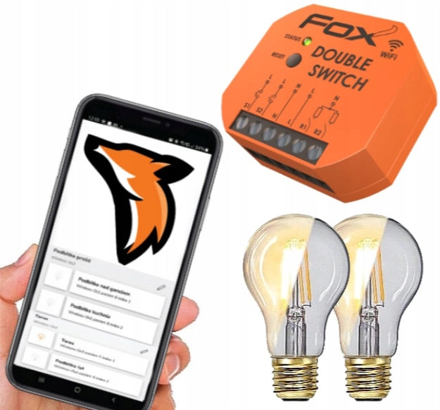 Driver WiFi relay 2-channel Wi-Fi 5A, 230V WI-R2S2-P FOX F&F