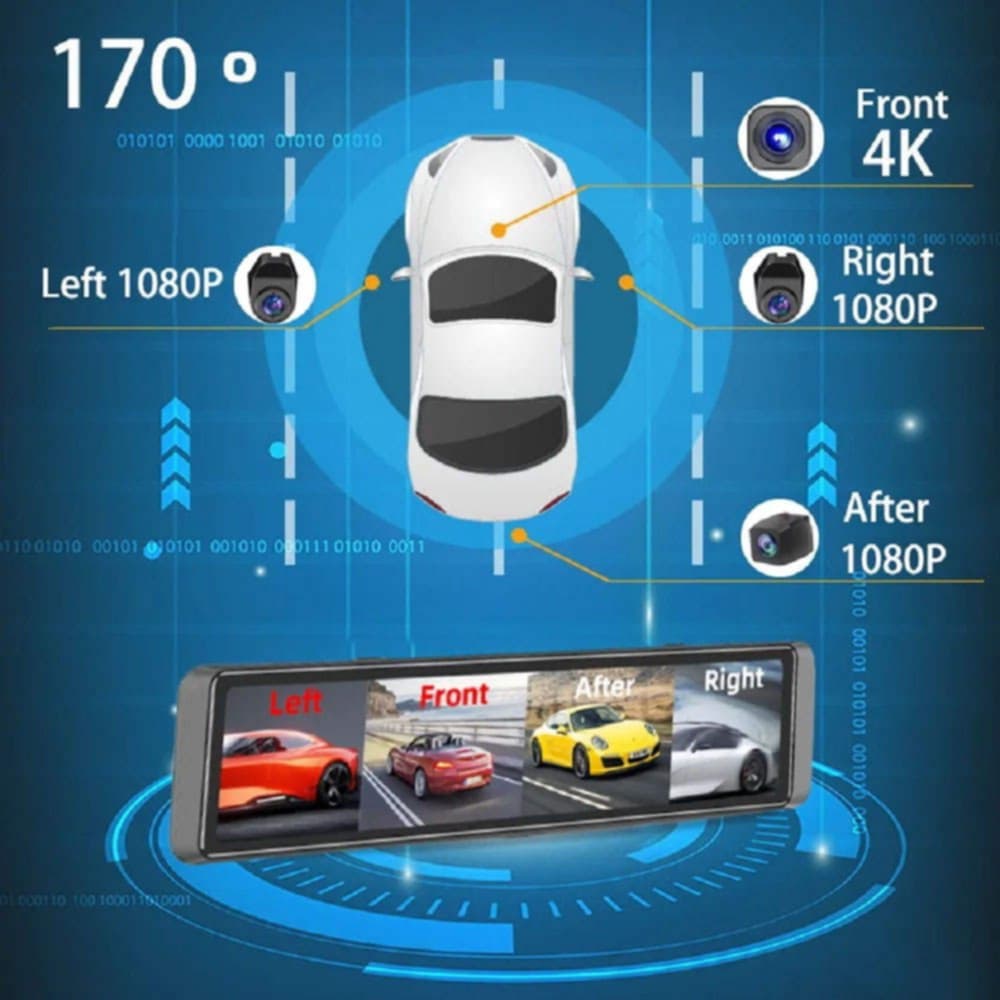 Driving recorder 4 cameras zone 360 blind spot Packaging status original