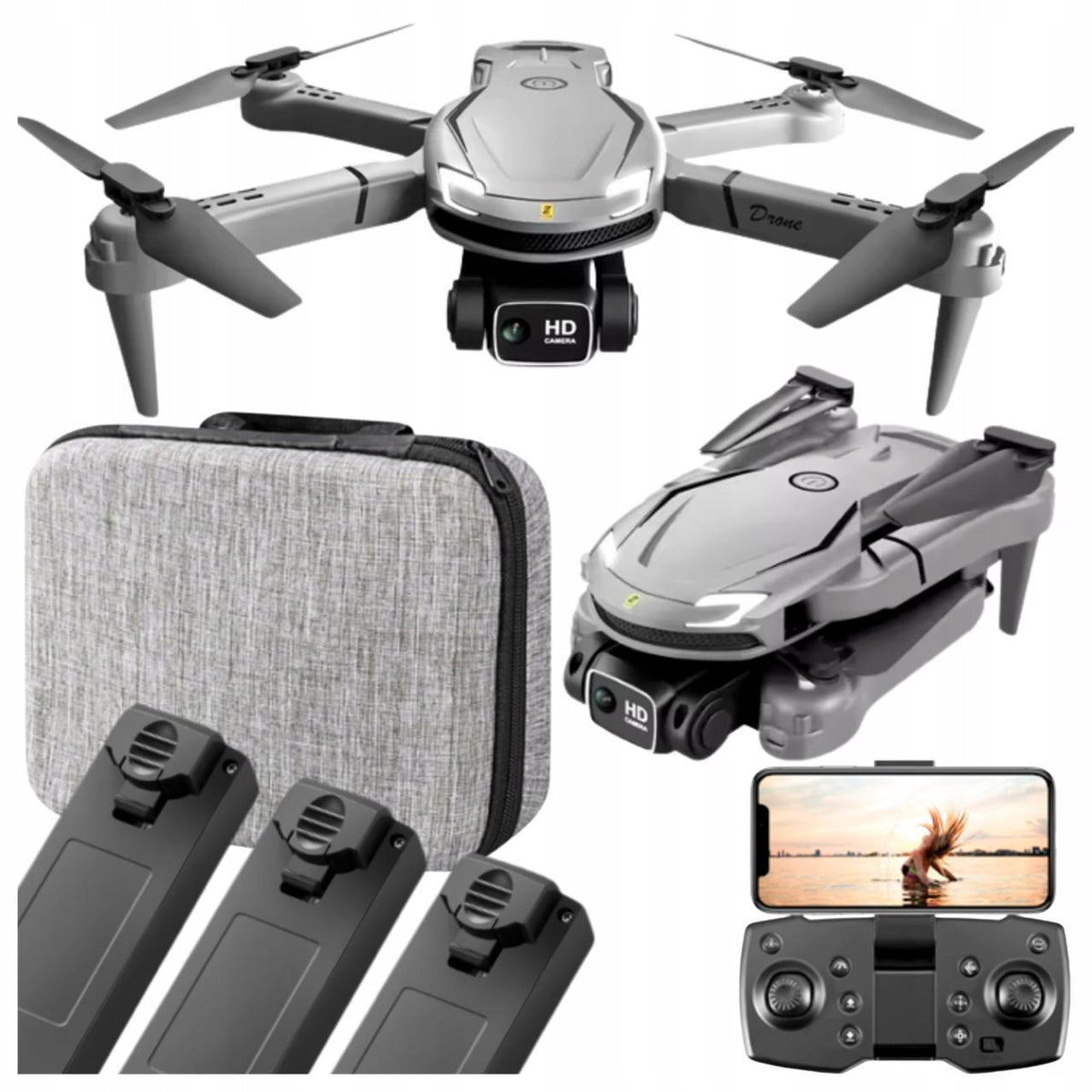 Drone 2 Cameras 3x Battery Remote Controlled WiFi App Suitcase Gift