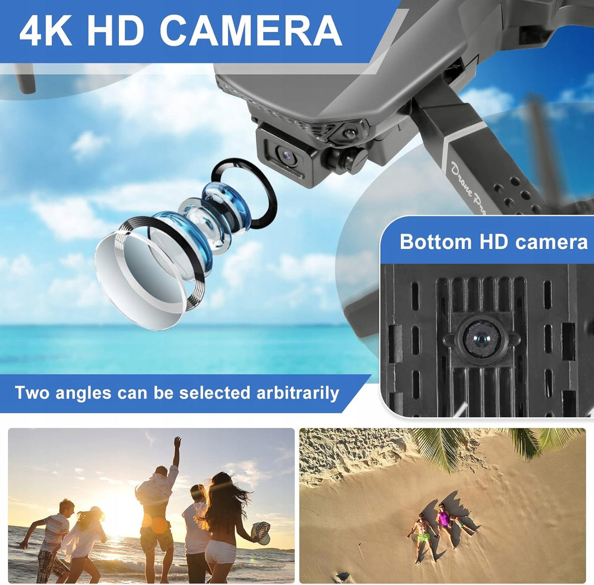 Drone F89 4K HD FPV Camera Foldable 2 Rechargeable WiFi Headless Mode Manufacturer code 0763300203068
