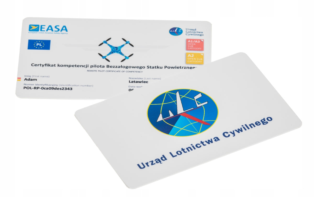Drone plate, certificate, aku number, set Manufacturer code ERI komplet