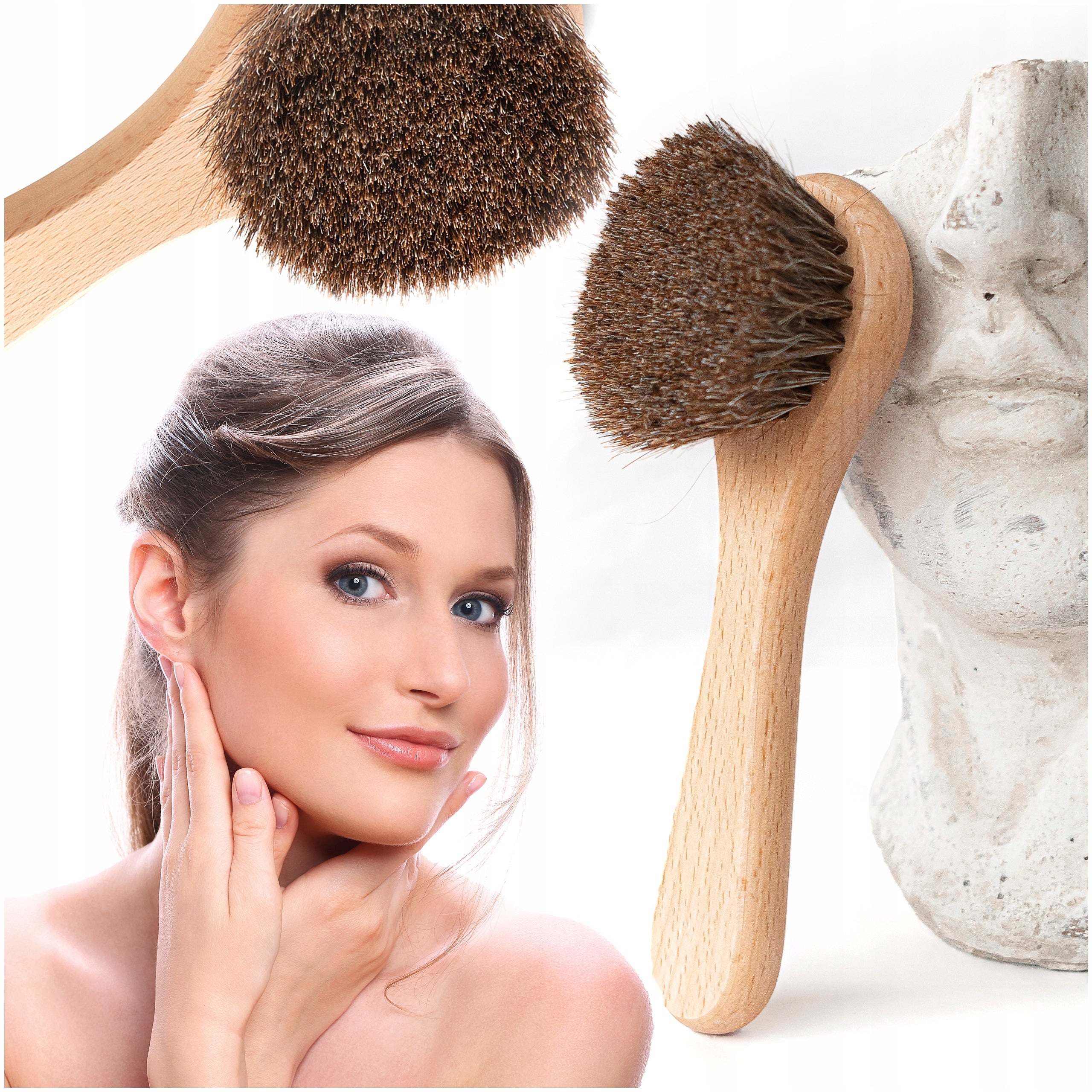 Dry Face Massage Brush Firms and Smoothes Skin HHUUMM No.15