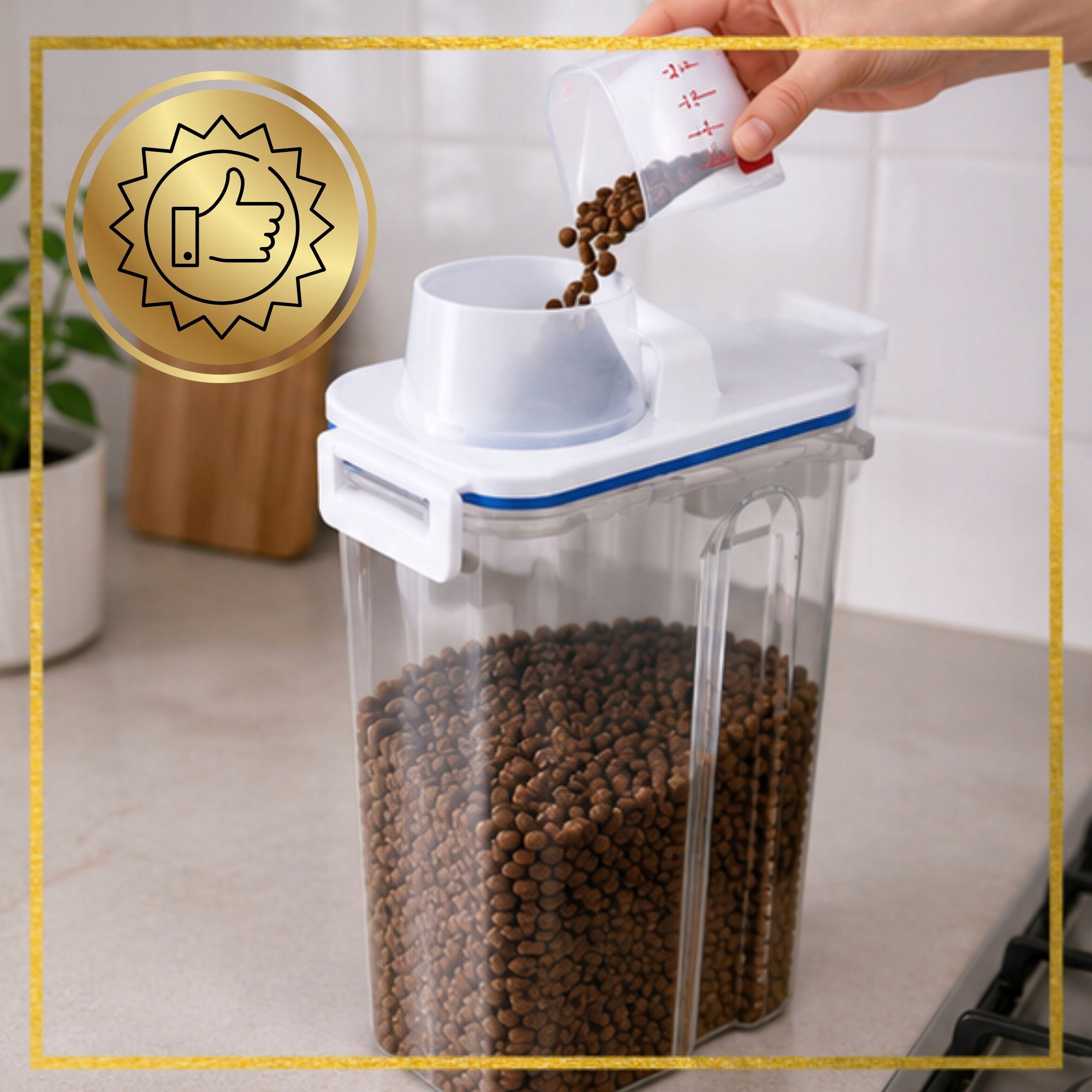 Dry Food Container 2 L Food Storage Bowl Lockable +Measure Manufacturer code MISKA POJEMNIK SZCZELNY NA KARME DLA PSA