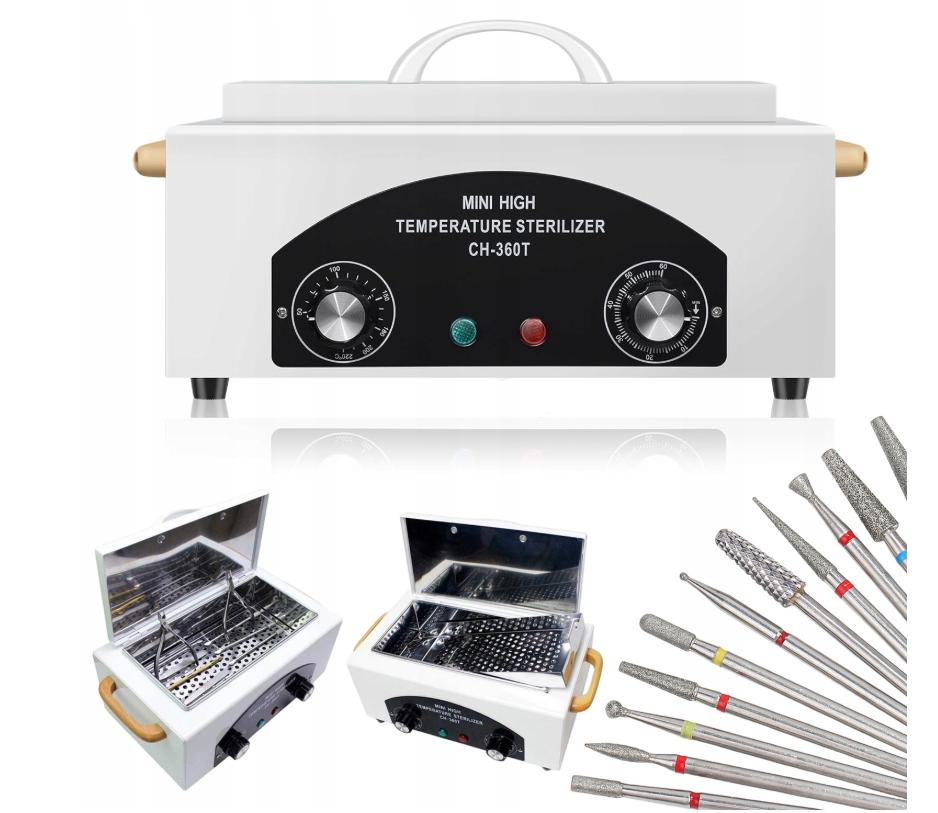 Dry Tool Sterilizer 220°C Timer 0-60 Min Nail Salon White
