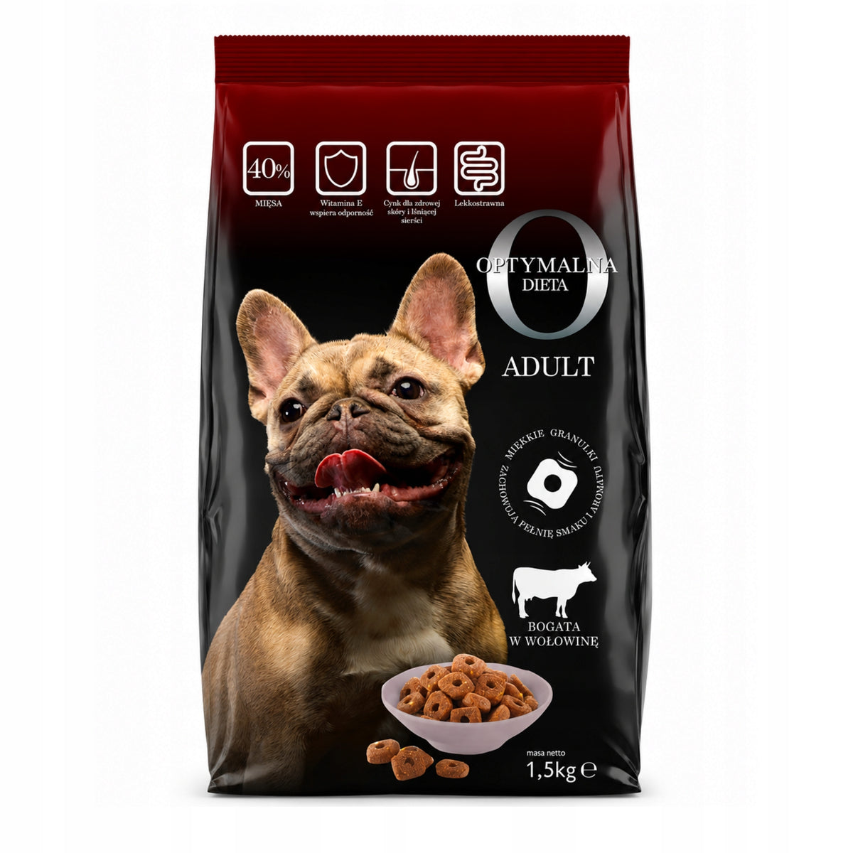 Dry dog food soft 6 x 1,5kg beef OPTIMAL 9 kg semi-moist Manufacturer code 5903856873895