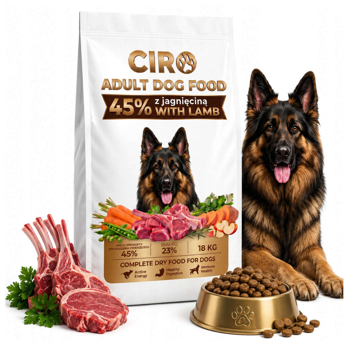 Dry dog food with lamb CIRO 18 kg Adult Dog with Vitamins