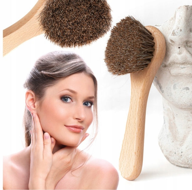 Dry facial massage brush, firming and smoothing the skin