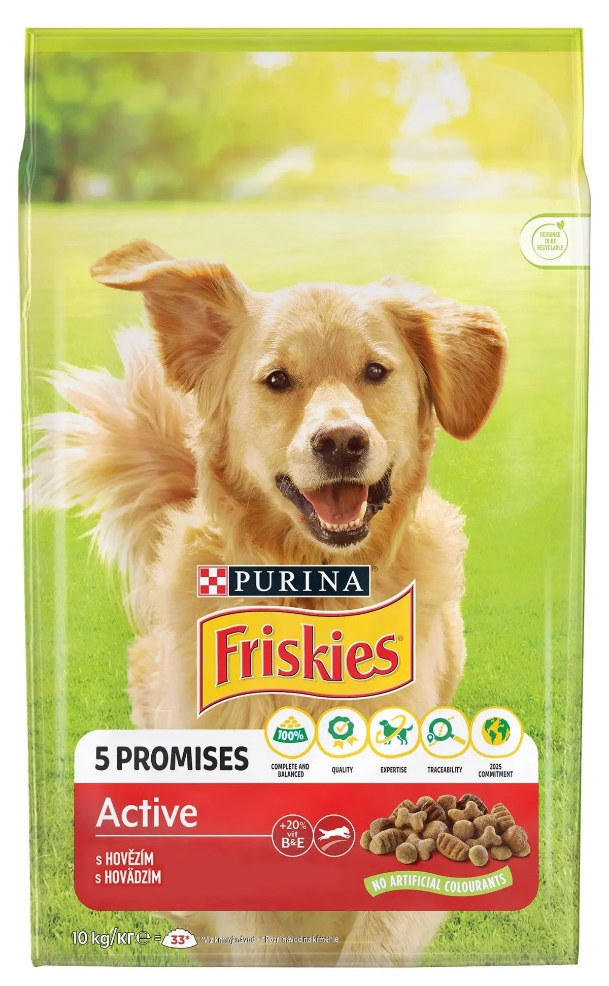 Dry food Friskies beef for active dogs 10 kg