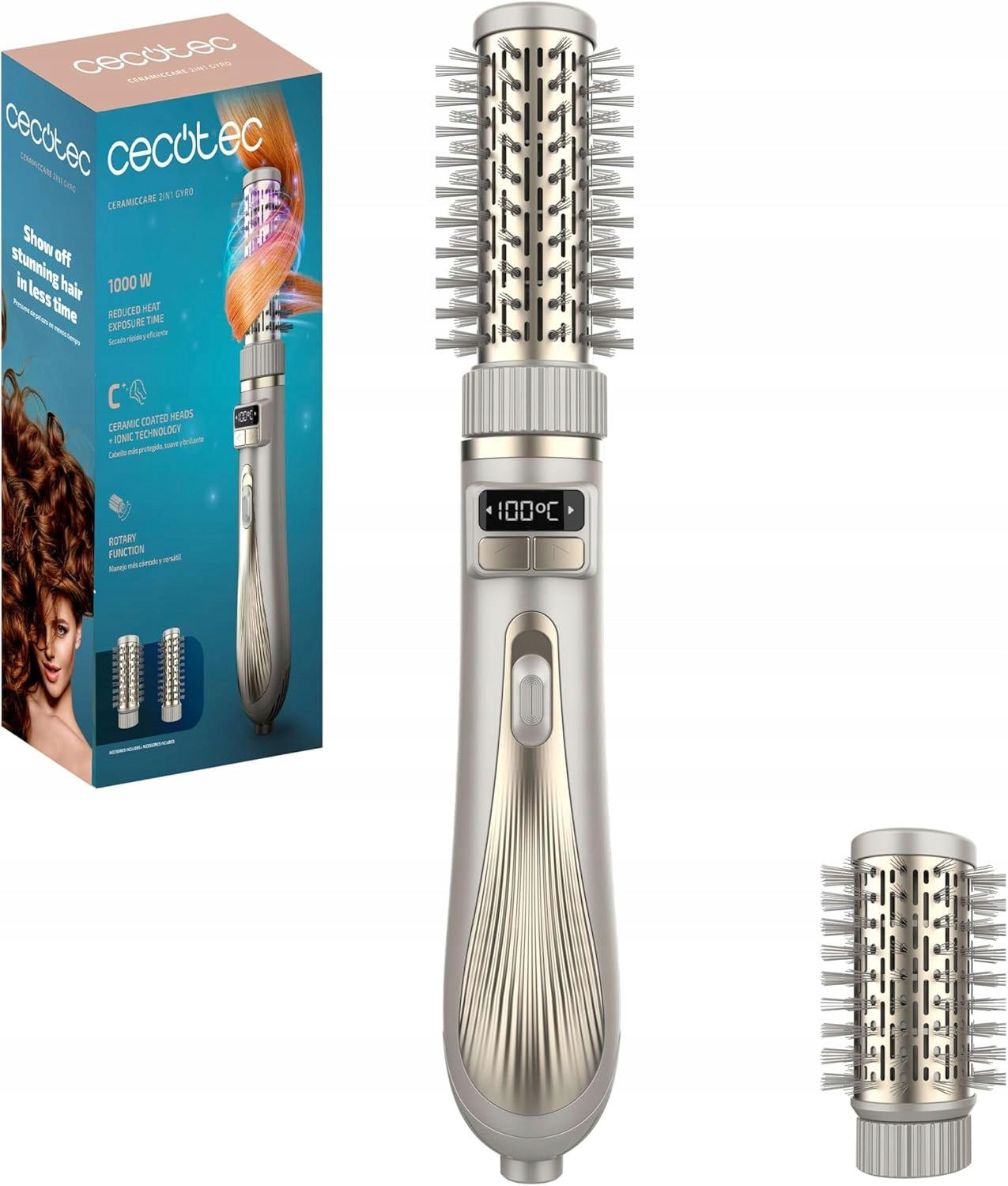 Dryer Cecotec CeramicCare 2in1 Gyro Blower Brush 1000 W Brand no brand