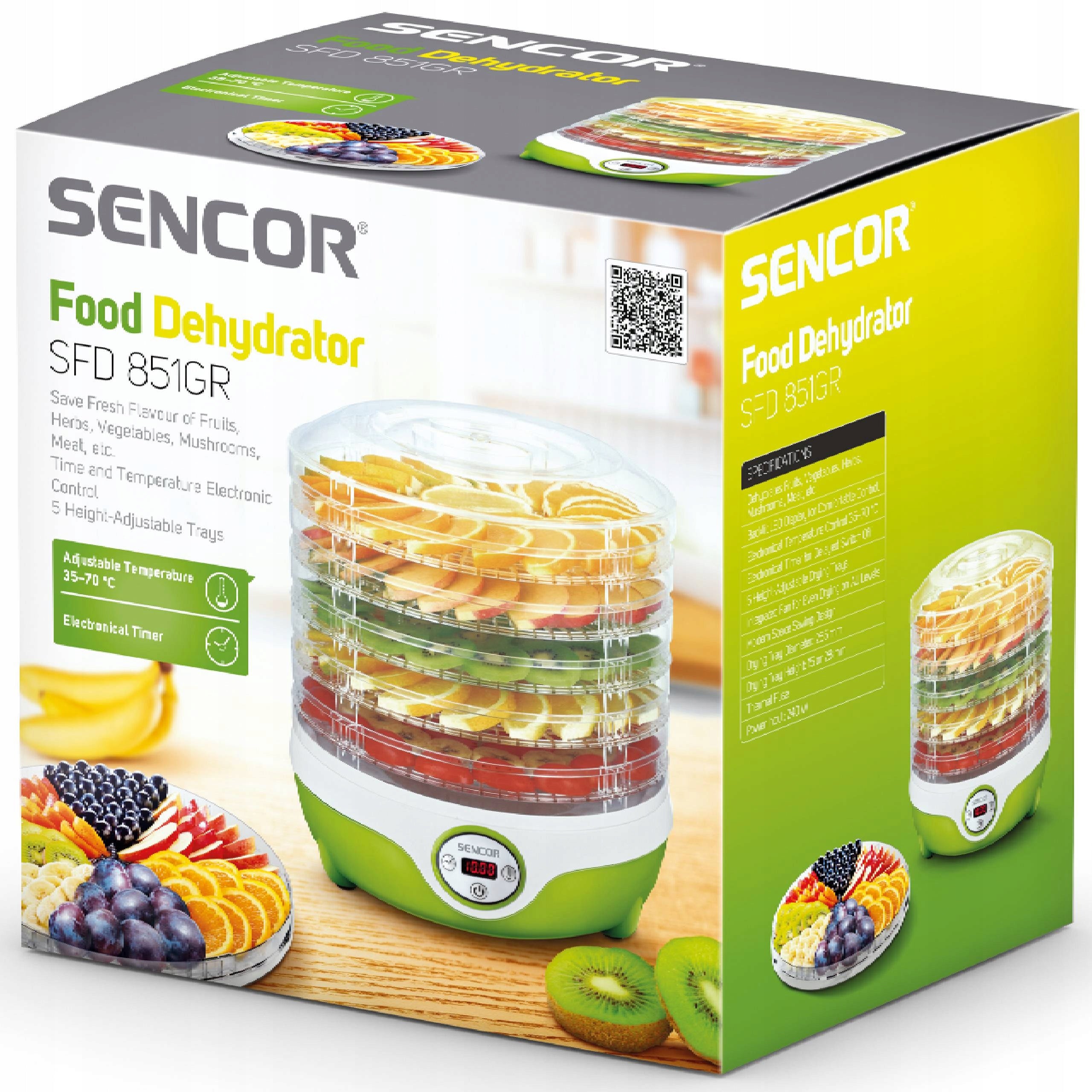 Dryer for food and mushrooms SFD 851GR Sencor Brand Sencor