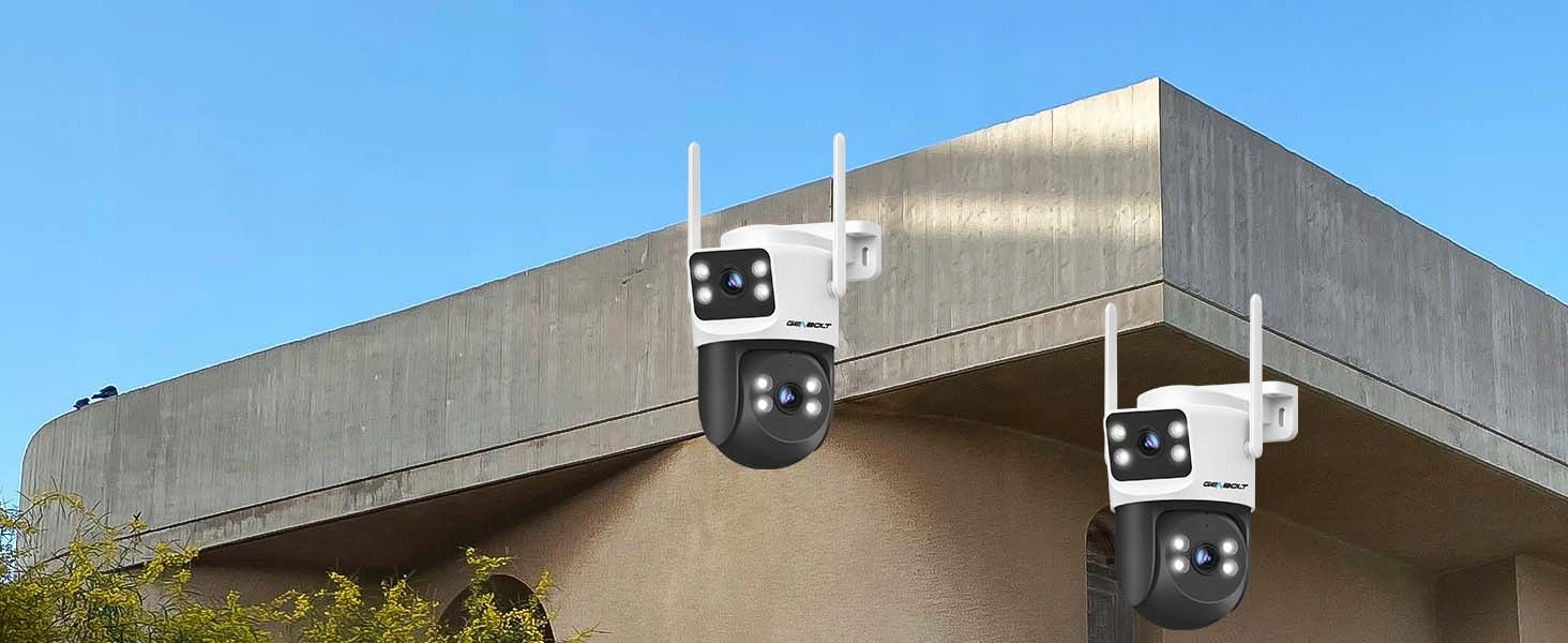 Dual Outdoor Camera 4MP 4G SIM GSM LTE Rotary Home Monitor POE 24/7 Record Product weight with unit packaging 0.91 kg
