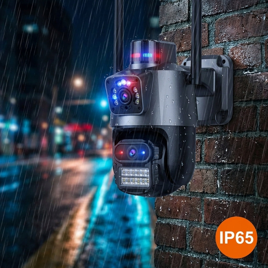 Dual Outdoor WIFI CAMERA Rotating IP ALARM APP ZOOM DETECTION Brand PD