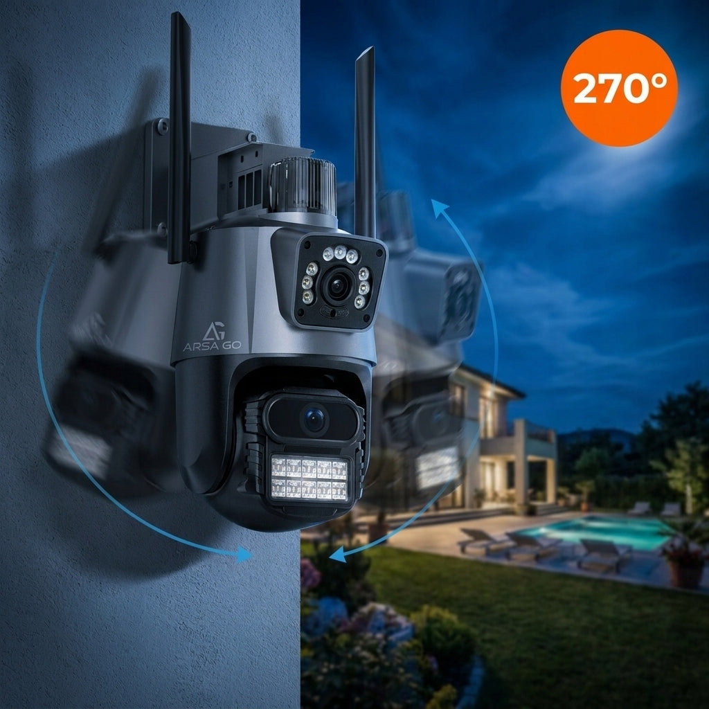 Dual Outdoor WIFI CAMERA Rotating IP ALARM APP ZOOM DETECTION Kind internal external