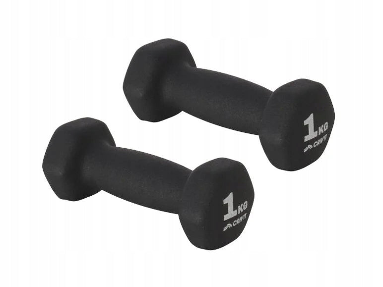 Dumbbell Set 2 x 1 kg Exercise Dumbbells Training Weights with PVC Coating