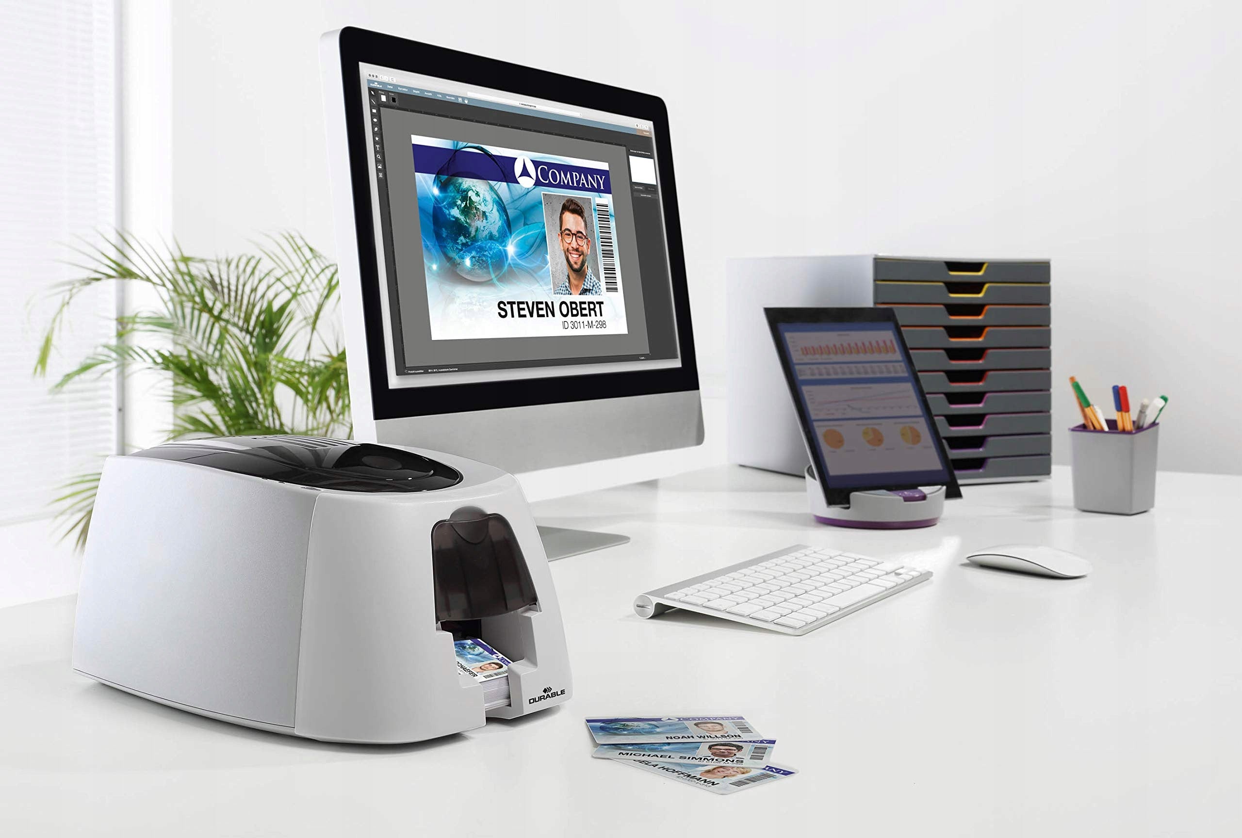 Durable Duracard Id 300 Card Printer, 100 Cards, White/Black Manufacturer code 4005546808222
