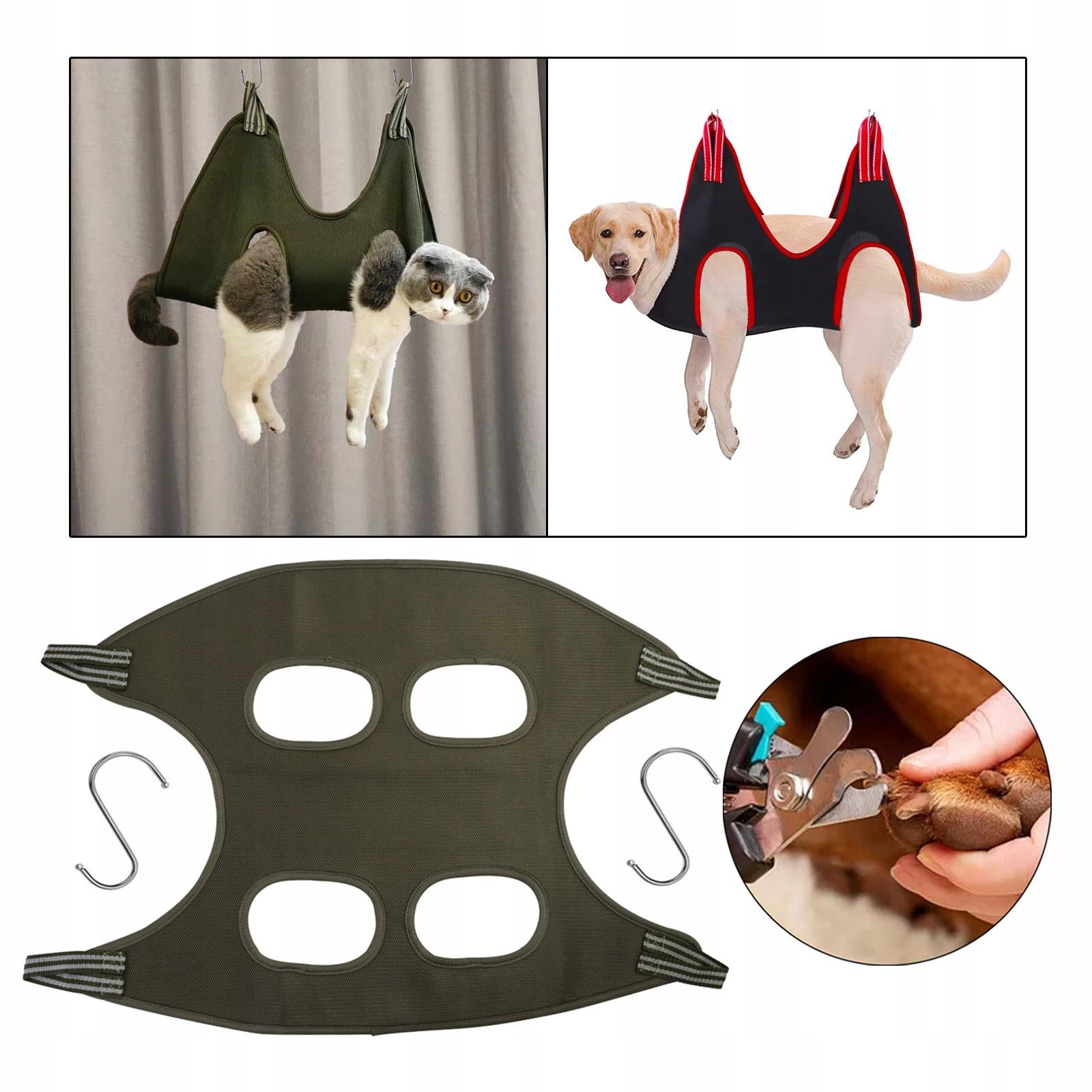 Durable Pet Grooming Hammock Pet Restraint Bag Dog Holder Dogs Dark Green S EAN (GTIN) 0784877695568