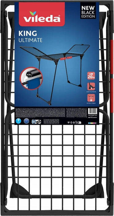 Durable Vileda King Ultimate Clothes Dryer with Locking Wings
