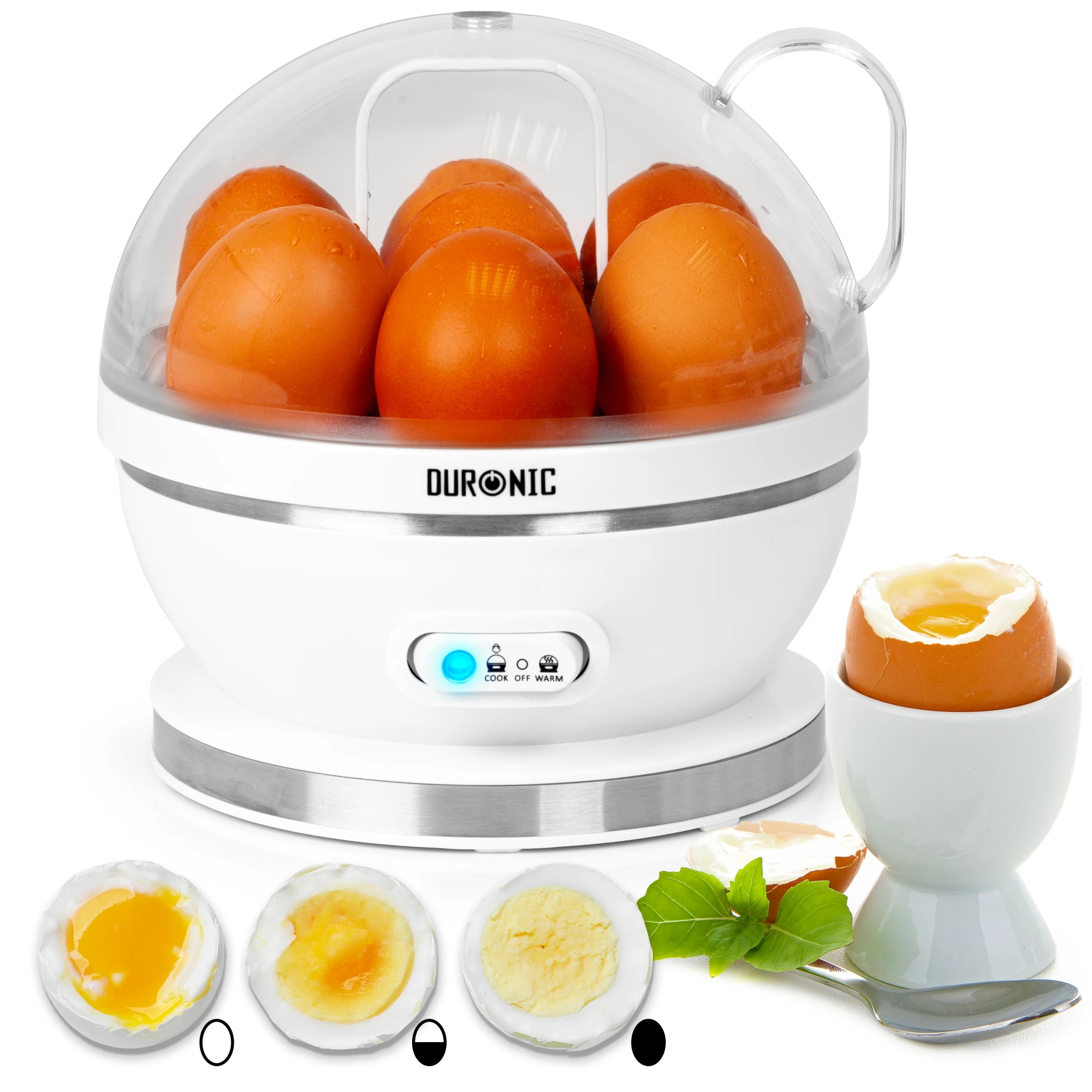 Duronic EB27 WE Egg Cooker 7 Eggs 400W Steamed Omelettes