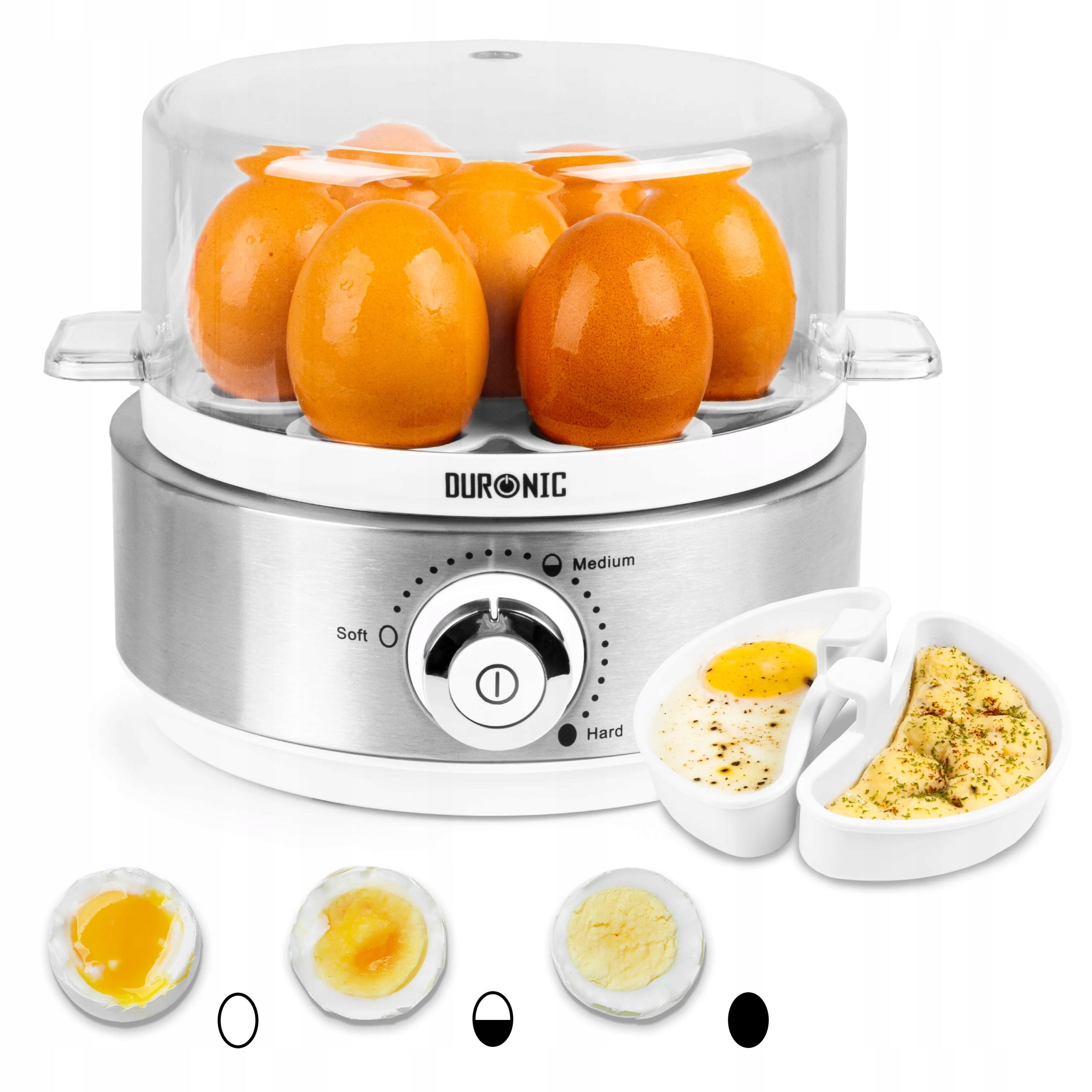 Duronic EB40 WE Egg Cooker 400W 7 eggs at a time + omelets