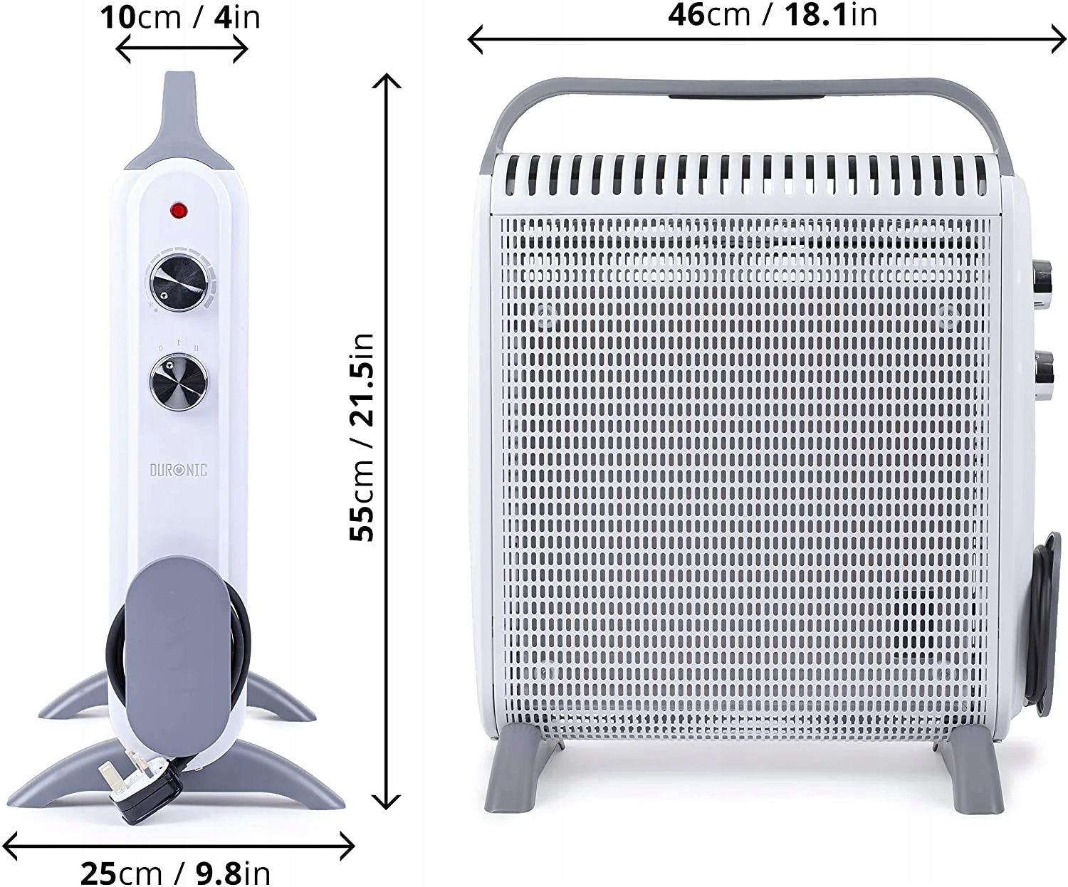 Duronic HV180 Portable electric heater 1800W with oil-free thermostat Packaging status original