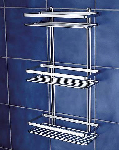 Duschy Bathroom Shelf Steel Straight 3 Levels 25x11,5x41 Chrome Gloss Packaging status original