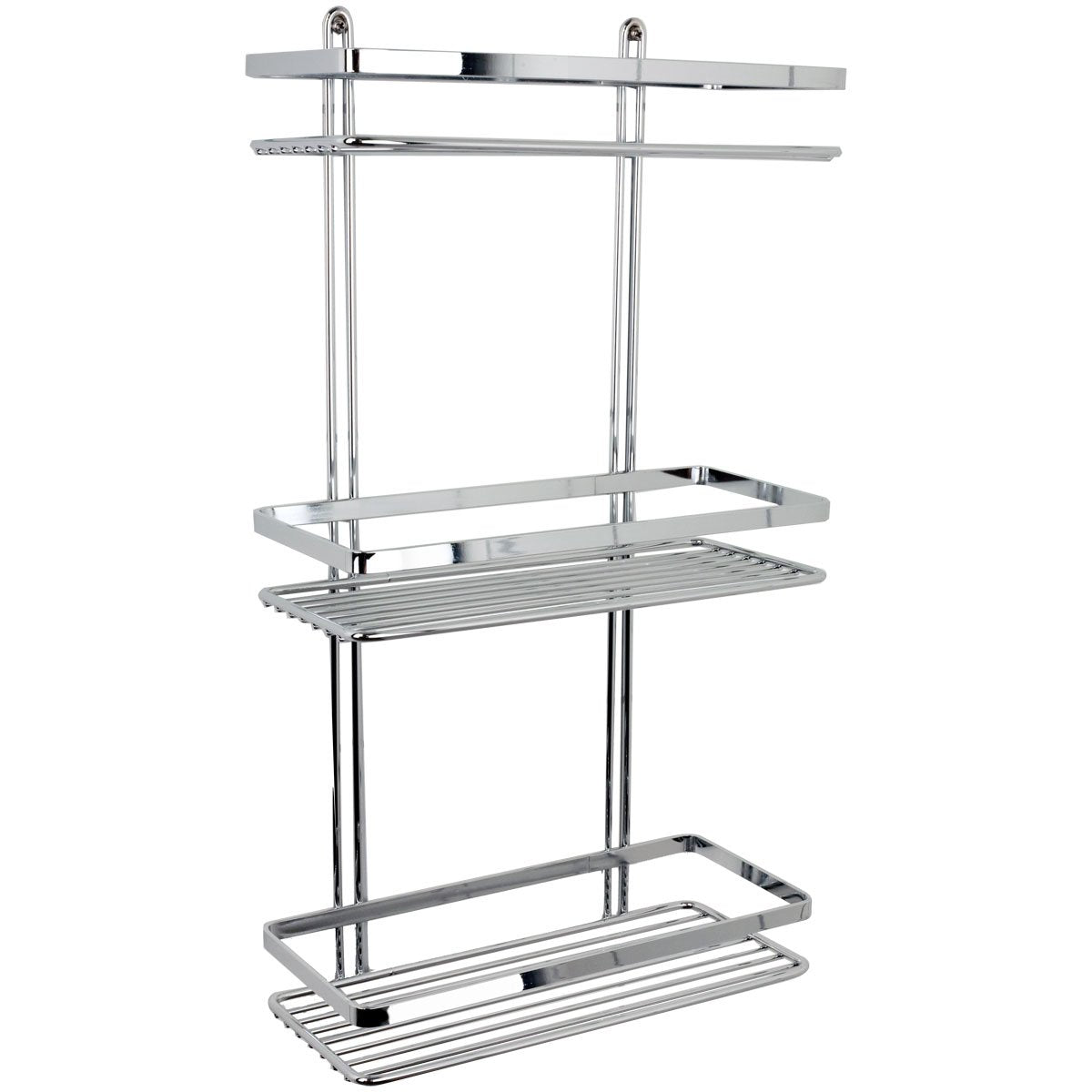 Duschy Bathroom Shelf Steel Straight 3 Levels 25x11,5x41 Chrome Gloss