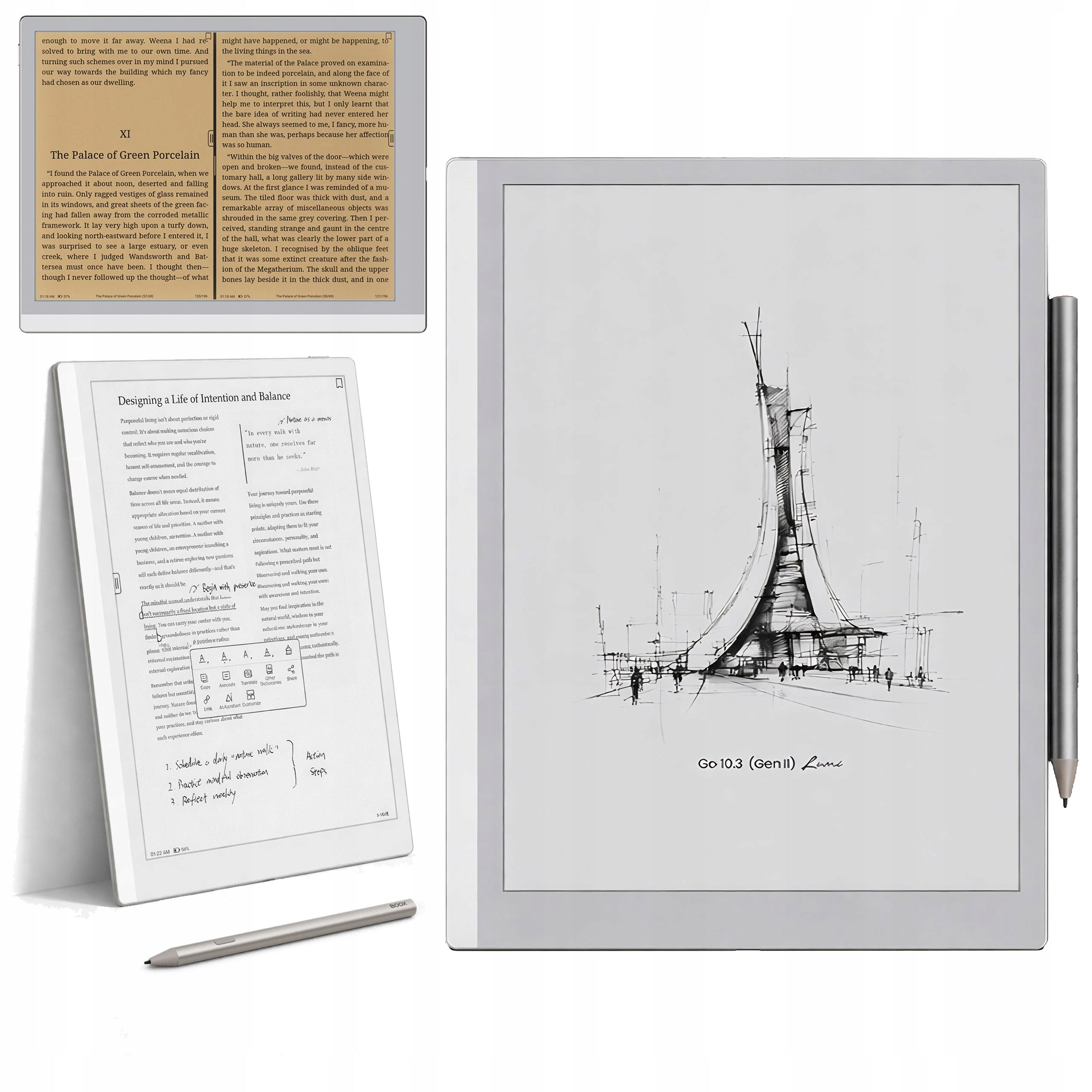 E-BOOK READER ONYX BOOX GO 10,3" GENE II LUMI E-INK ILLUMINATED 64GB+ STYLUS