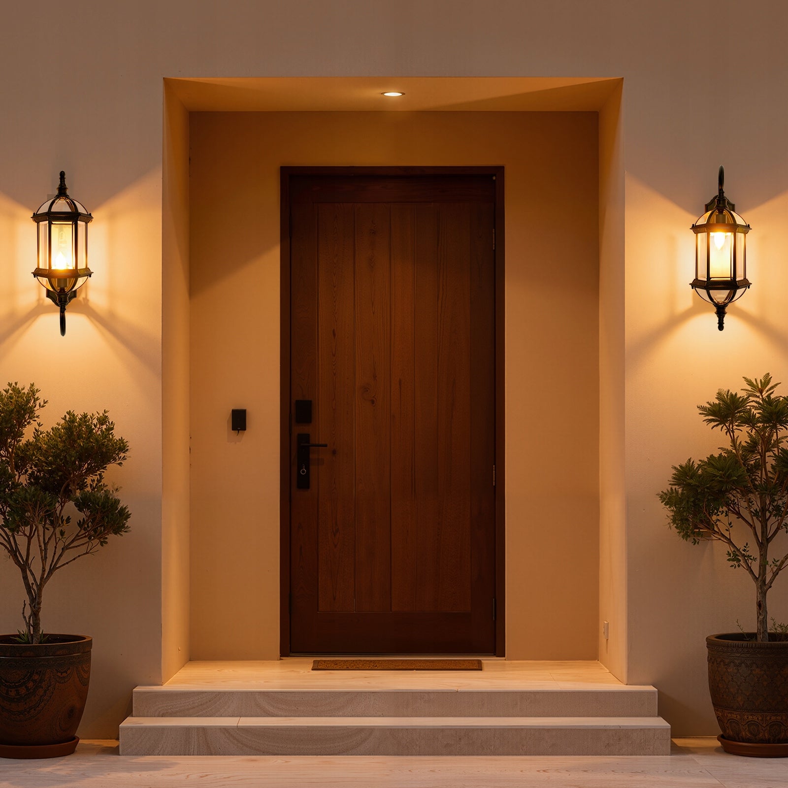 E27 Outdoor Wall Light Fixture Black Exterior Wall Lantern Waterproof Packaging status original