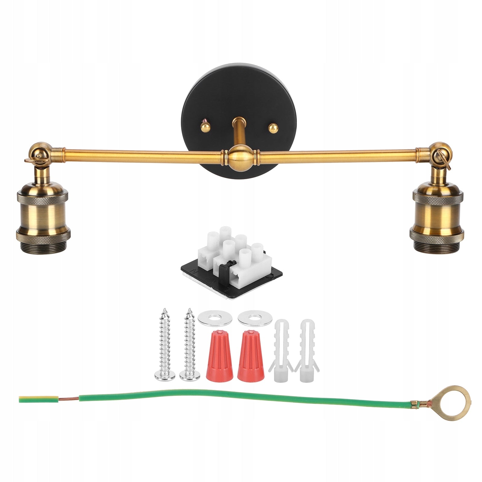 E27 Wall lamp with double head in retro style. Decorative lamp E0 Brand no brand