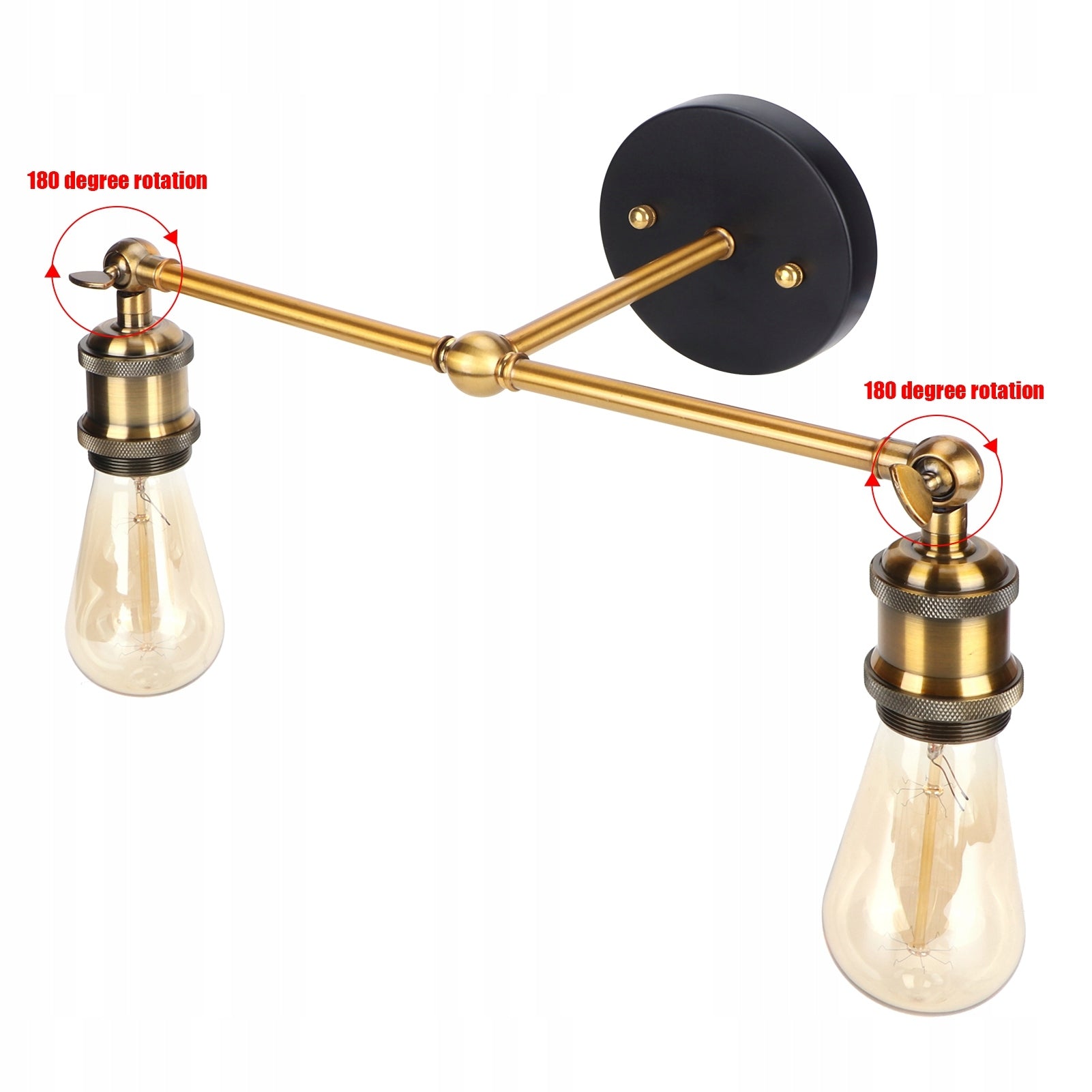 E27 Wall lamp with double head in retro style. Decorative lamp E0 EAN (GTIN) 607673794290