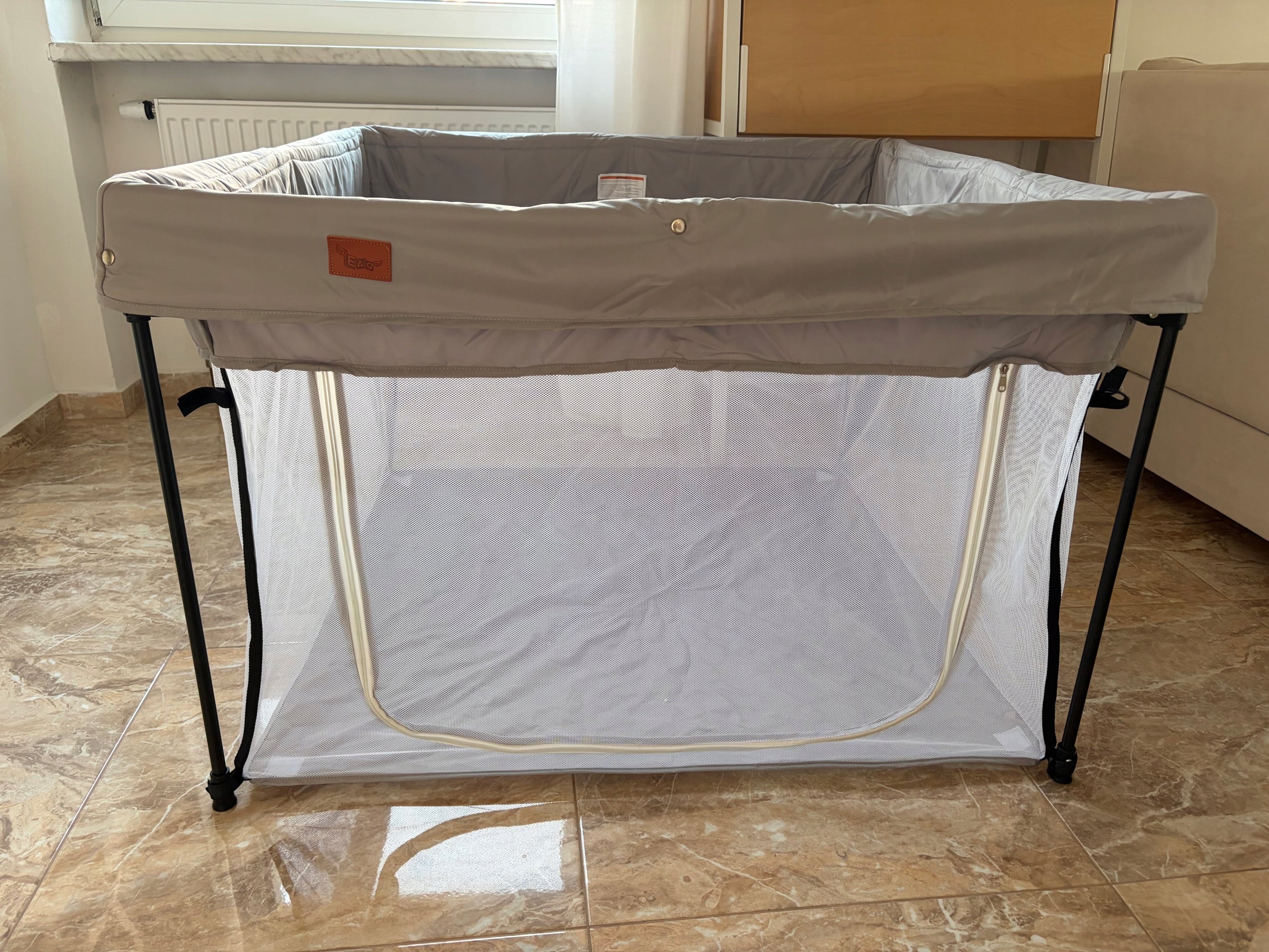 EAQ playpen for babies with cover 150x150x65 cm + TRAVEL BAG