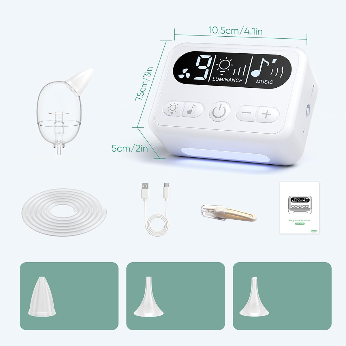 EAR NOSE ASPIRATOR ELECTRIC VACUUM CLEANER EXTRACTOR FOR RUNNY NOSE POWER Packaging status original