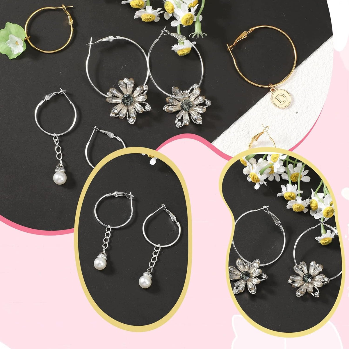 EARRINGS SET OF 32 CREOLE STAINLESS STEEL GOLD SILVER VARIOUS Manufacturer code 5908140534766
