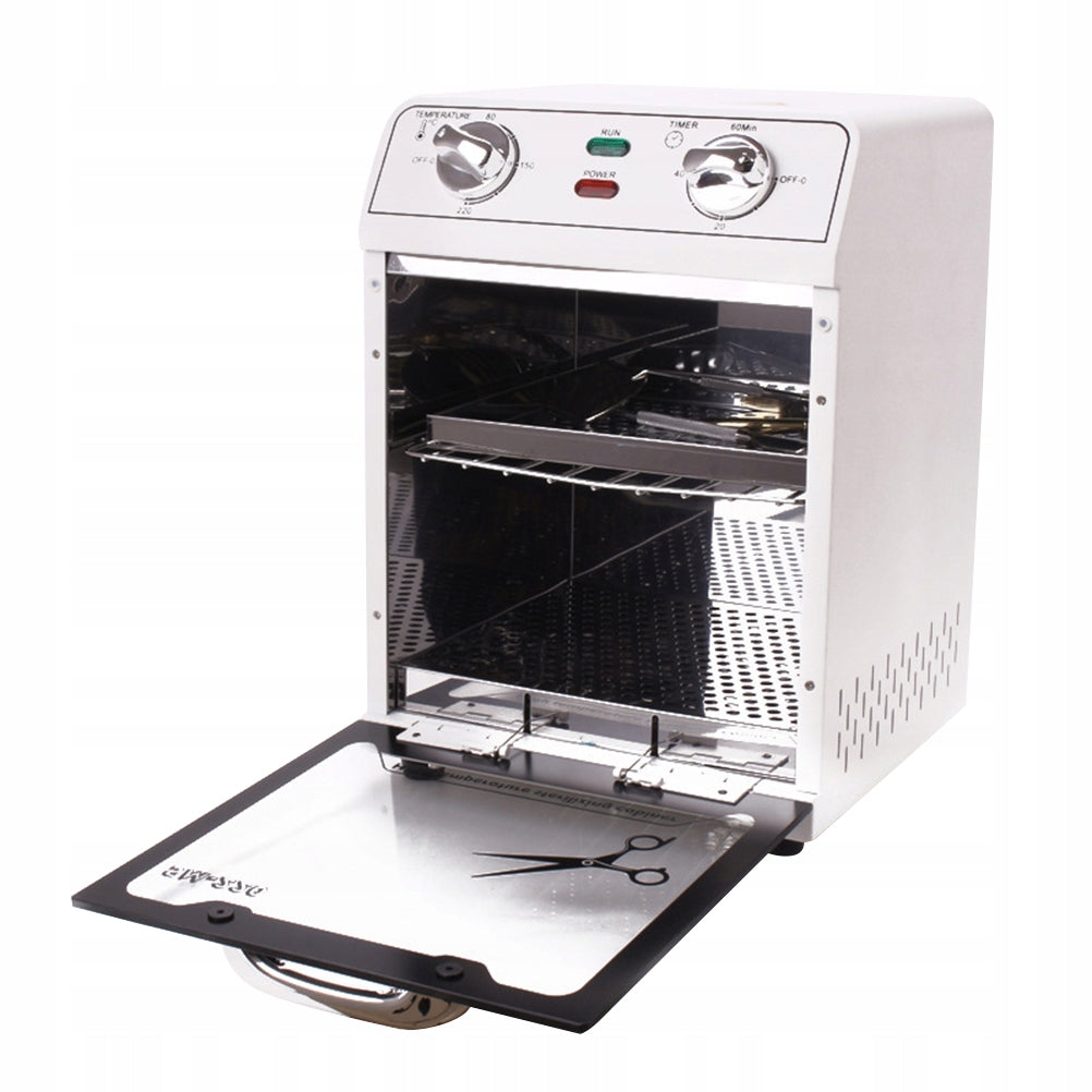 EASY-USE WHITE STERILIZER CABINET FOR HAIRDRESSING AND MANICURE TOOLS