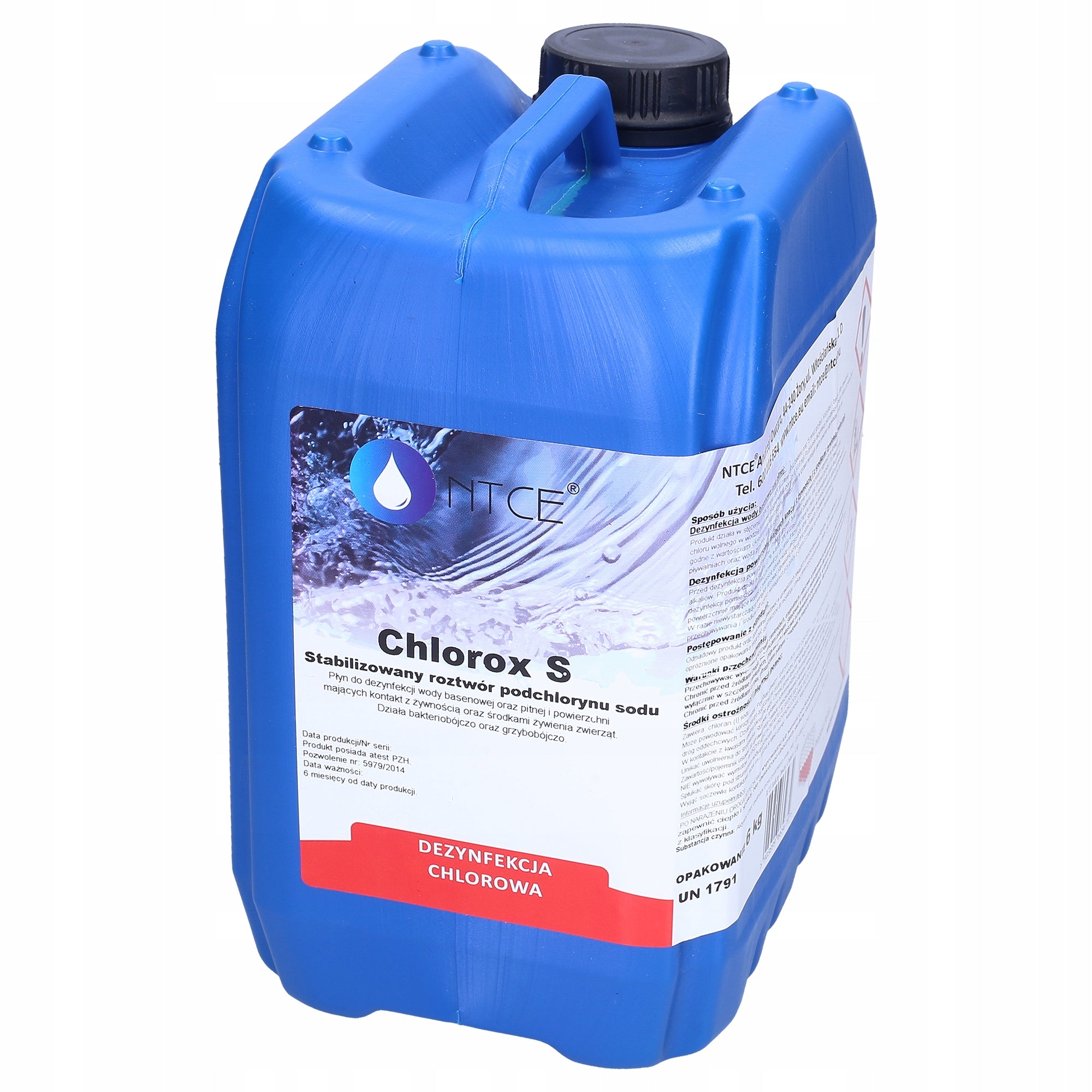 EBAN CHLOROX S STABILIZED SODIUM HYPOCHLORITE FOR WATER DISINFECTION 5 L / 6 KG Packaging status original