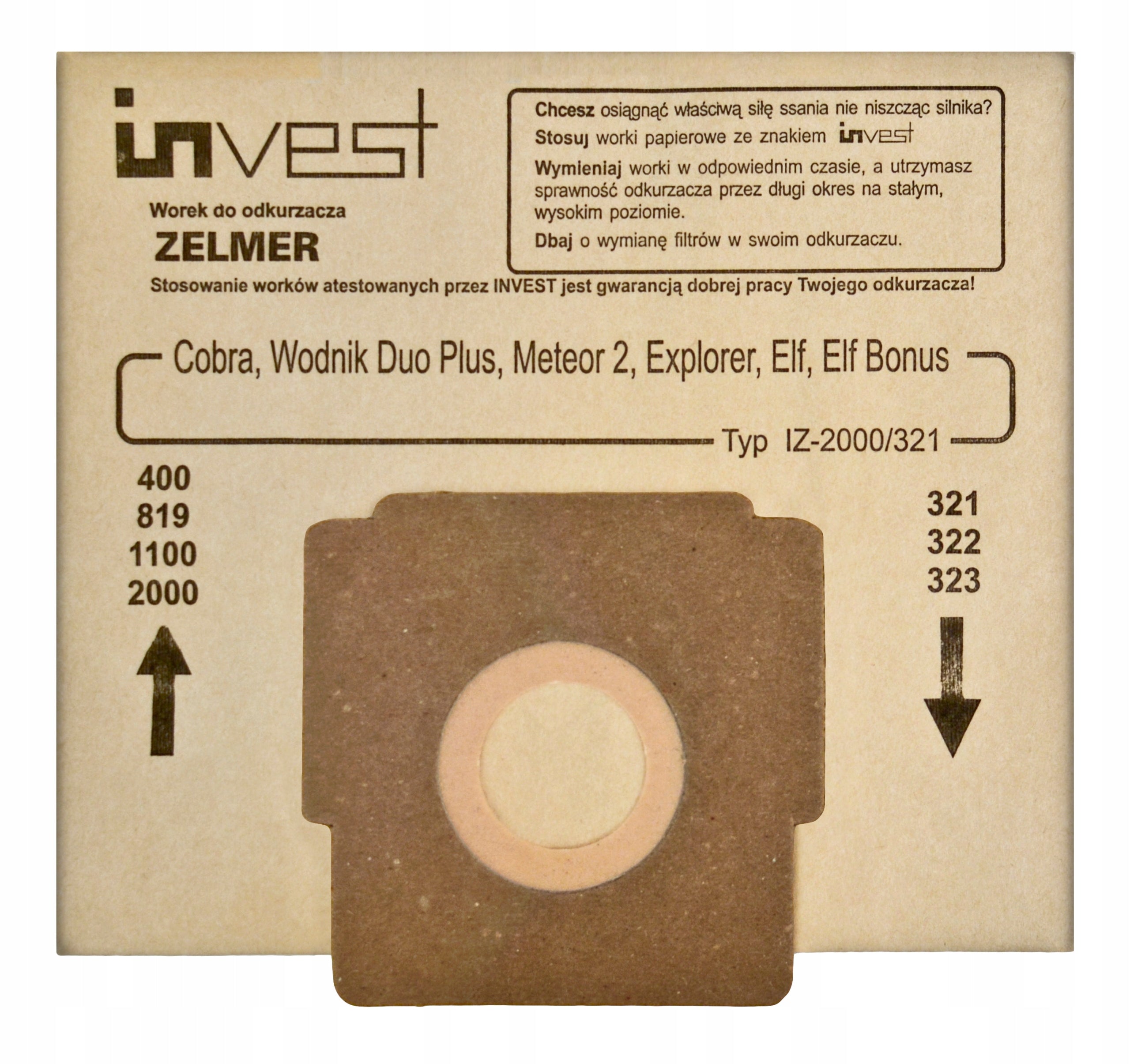 ECO BAGS FOR ZELMER ELF,ELF 2,ELF 3 ELF BONUS METEOR 2 ODYSSEY COBRA x10 Manufacturer Invest