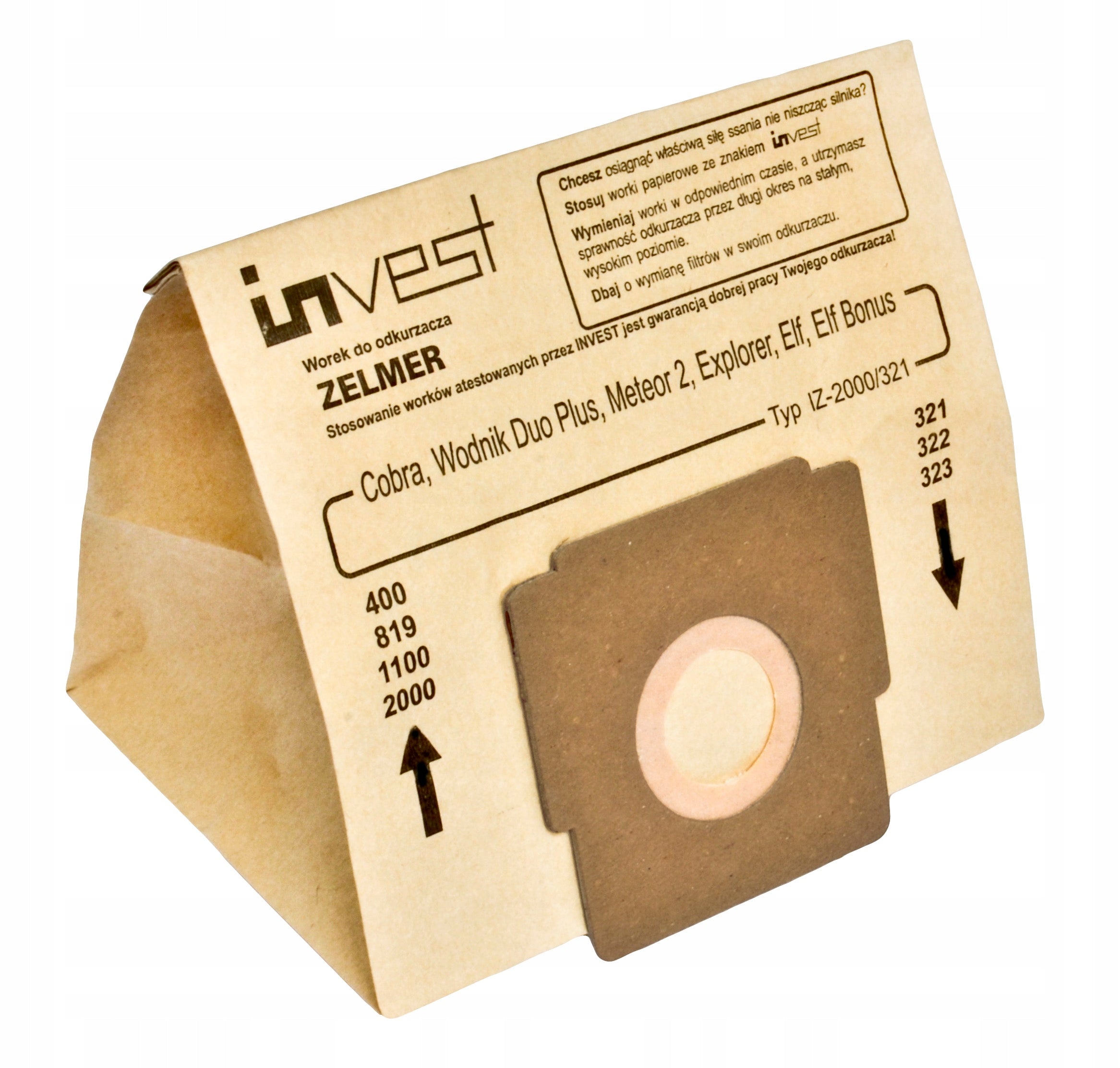 ECO BAGS FOR ZELMER ELF,ELF 2,ELF 3 ELF BONUS METEOR 2 ODYSSEY COBRA x10 Packaging status original