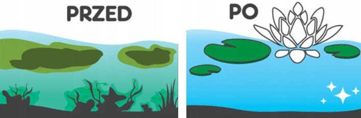 ECOLOGICAL AGENT FOR CLEANING POND WATER Manufacturer code Środek do oczek wodnych stawów