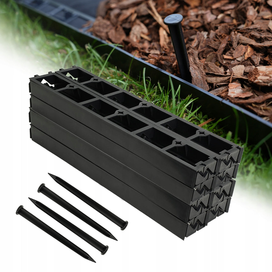 EDGING 10m high 78mm GARDEN LAWN PALISADE EKO BORDER black + anchors Manufacturer GardenCraft