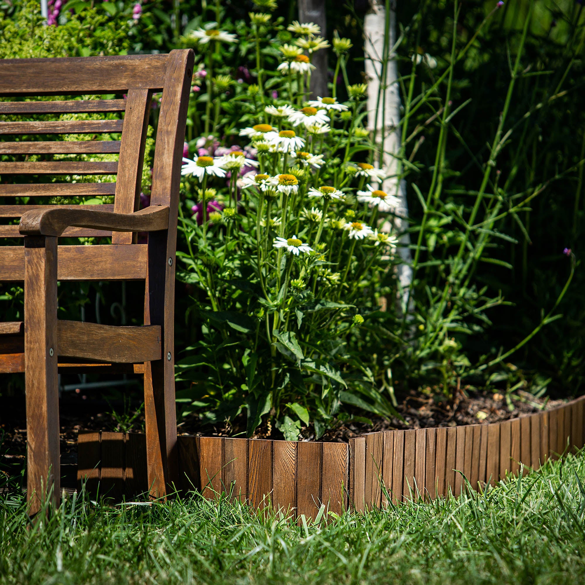 EDGING GARDEN PALISADE 15x116 WOODEN FENCE LAWN HAMMERED BRONZE Manufacturer code K12291
