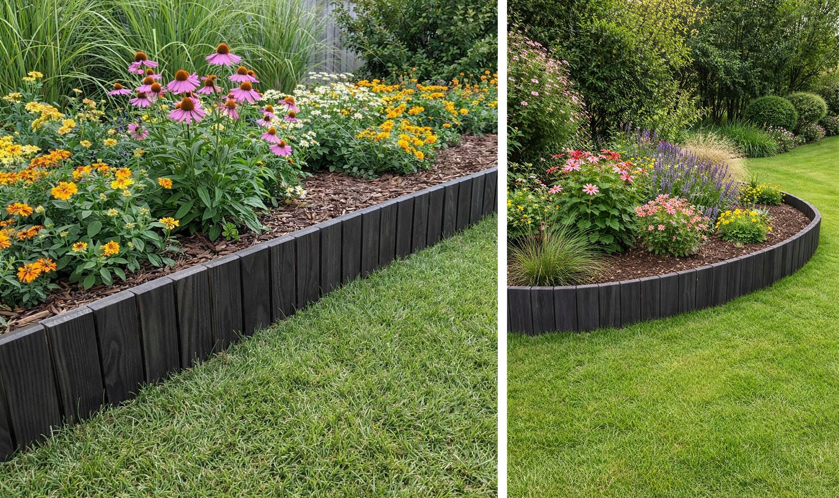 EDGING GARDEN PALISADE FENCE WOODEN LAWN HAMMERED GRAPHITE Manufacturer code CHILL.PALISADA.GRAFIT.COMAPCT