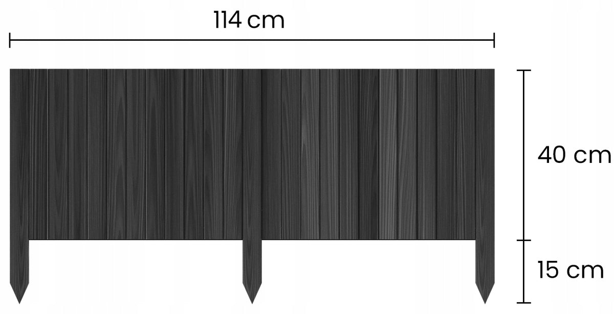 EDGING PALISADE GARDEN FENCE WOODEN LAWN HAMMERED GRAPHITE 40x114 Manufacturer code CHILL.PALISADA.GRAFIT.40